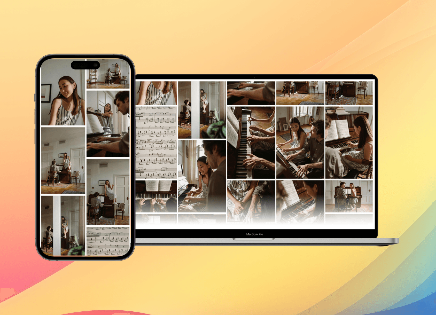 픽스픽스 갤러리 모바일 반응형 디자인 - 스마트폰, 태블릿, 데스크톱 화면